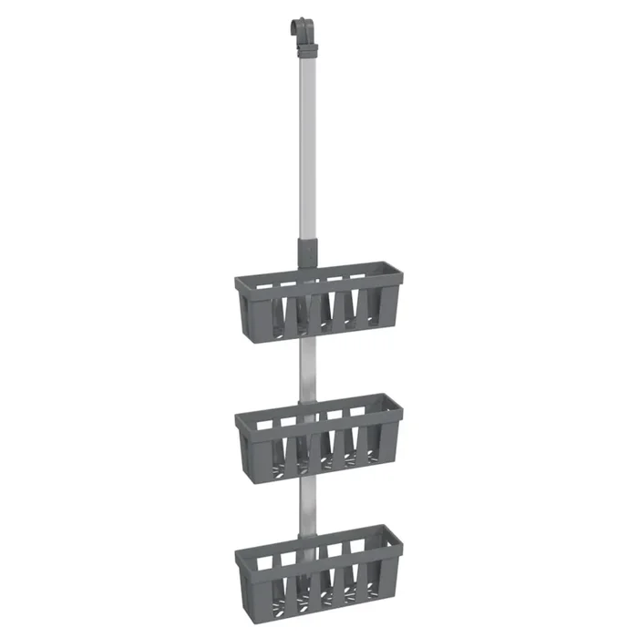 vidaXL Estante colgante de ducha aluminio 30x15x(67-105) cm