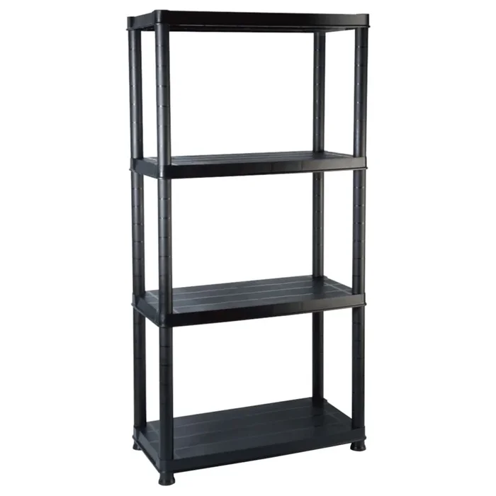 vidaXL Estante de almacenaje 4 niveles negro plástico 61×30,5×130 cm