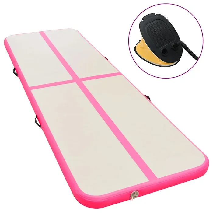 vidaXL Esterilla inflable de gimnasia con bomba 300x100x10 cm PVC rosa