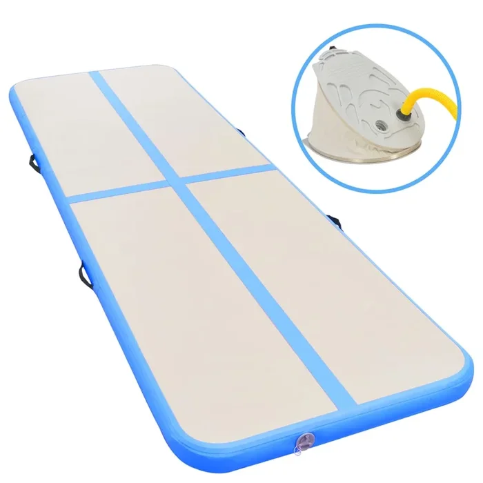 vidaXL Esterilla inflable de gimnasia con bomba 600x100x10 cm PVC azul