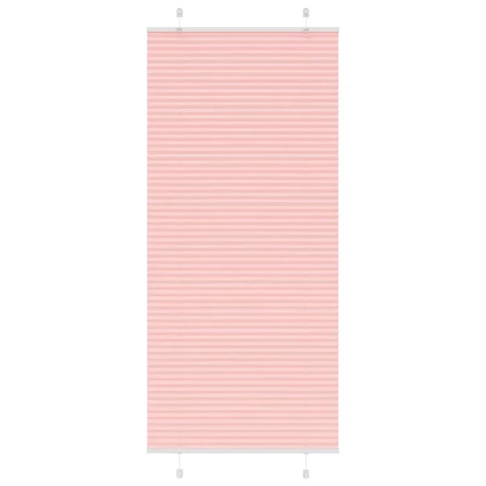 vidaXL Estor Plisado rosa 90×200 cm Tela Ancho 89,4 cm Poliéster