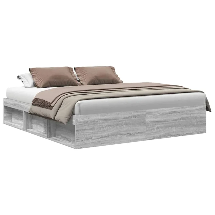 vidaXL Estructura de cama Sonoma gris 200×200 cm