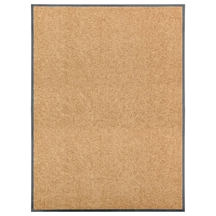 vidaXL Felpudo lavable crema 90×120 cm