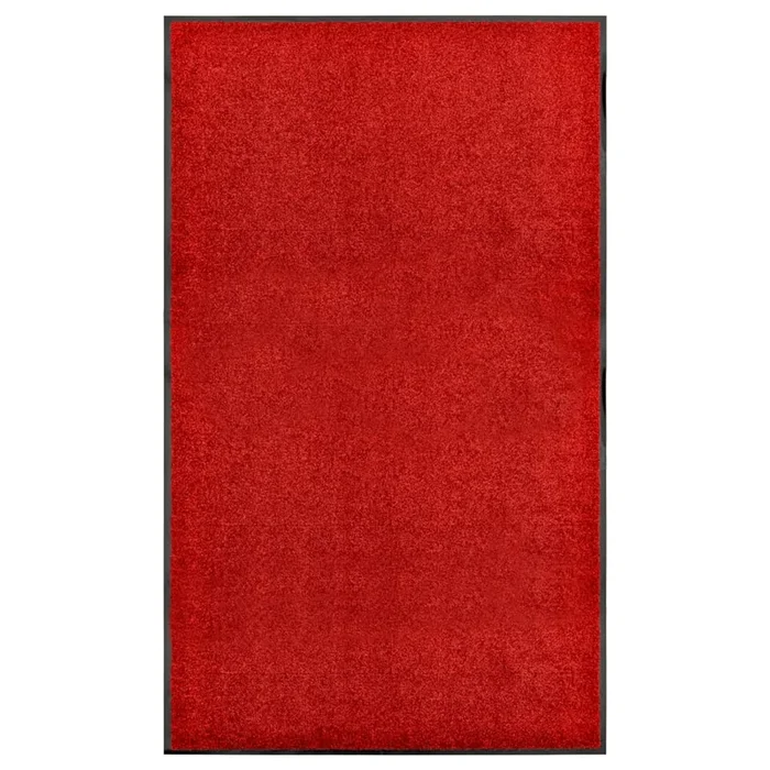 vidaXL Felpudo lavable rojo 90×150 cm