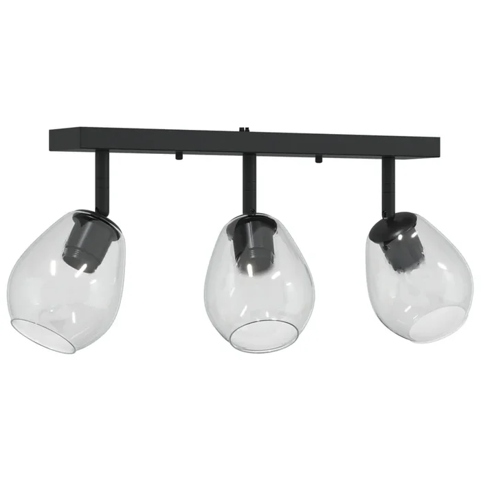 vidaXL Foco de techo Negro 54 x 13 x 26 cm Vidrio y metal