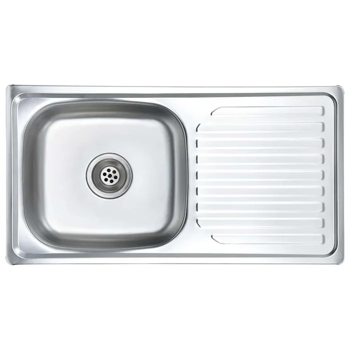 vidaXL Fregadero de cocina con colador y sifón de acero inoxidable (3)