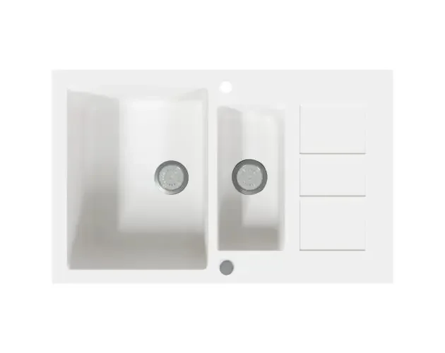 vidaXL fregadero de cocina con dos senos granito blanco | Brico Depôt Ordine In Blocco