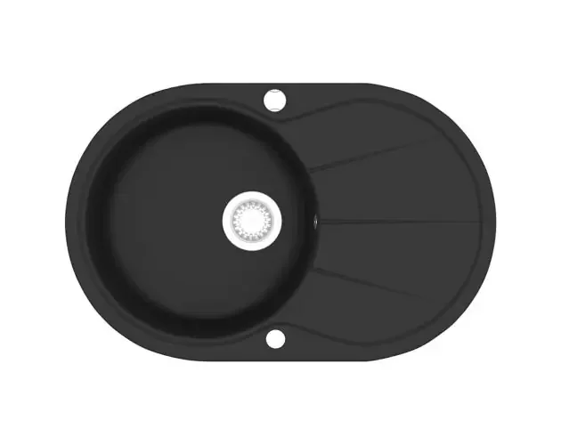vidaXL fregadero de cocina de granito de un seno ovalado negro | Brico Depôt Promozione Esclusiva