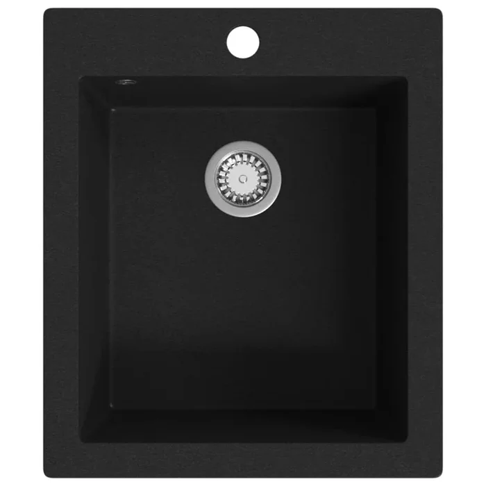 vidaXL Fregadero sobrepuesto de granito negro