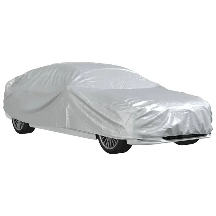 vidaXL Funda de coche para Sedan con correas hebilla PEVA plateado L