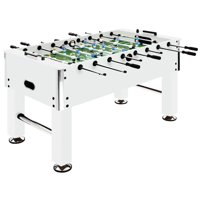vidaXL Futbolín de acero blanco 60 kg 140×74,5×87,5 cm