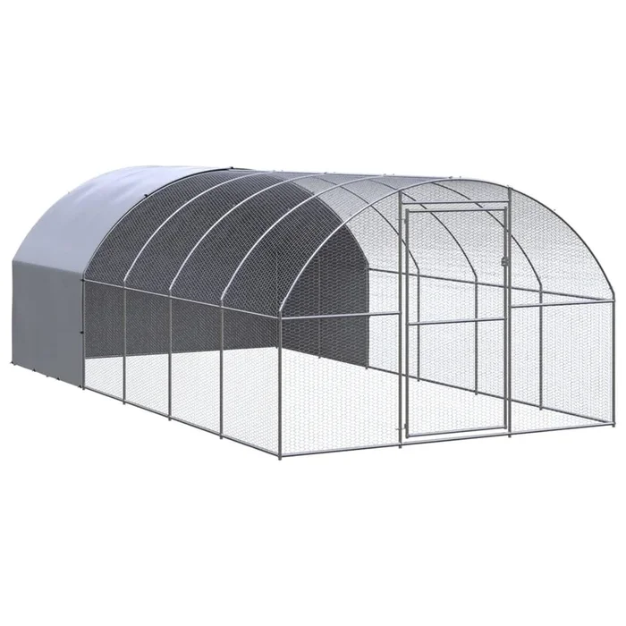vidaXL Gallinero de exterior de acero galvanizado 3x6x2 m