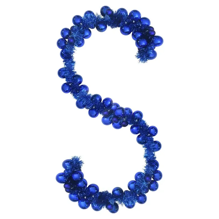 vidaXL Guirnalda de Bolas de Navidad Azul 186 cm Poliestireno