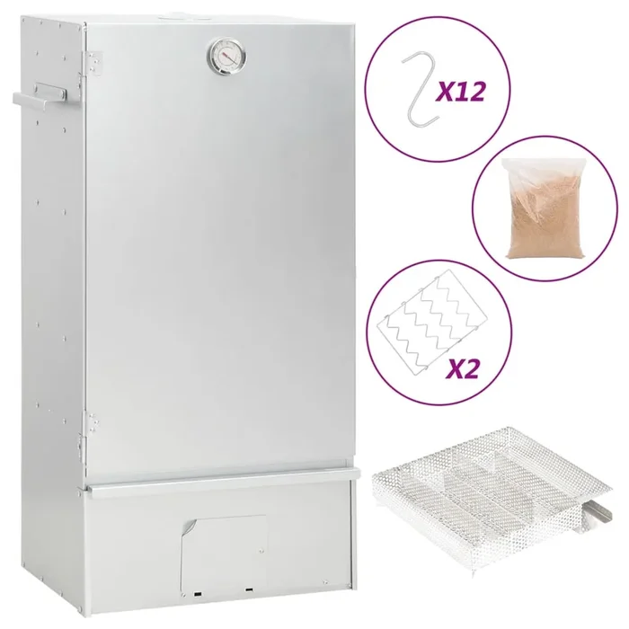 vidaXL Horno ahumador de BBQ con generador humo frío acero galvanizado (4)