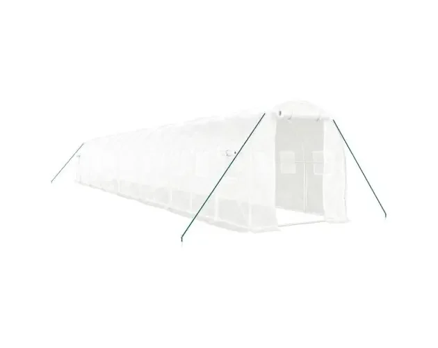 vidaXL invernadero con estructura de acero blanco 28 m² 14x2x2 m | Brico Depôt Reso Gratuito