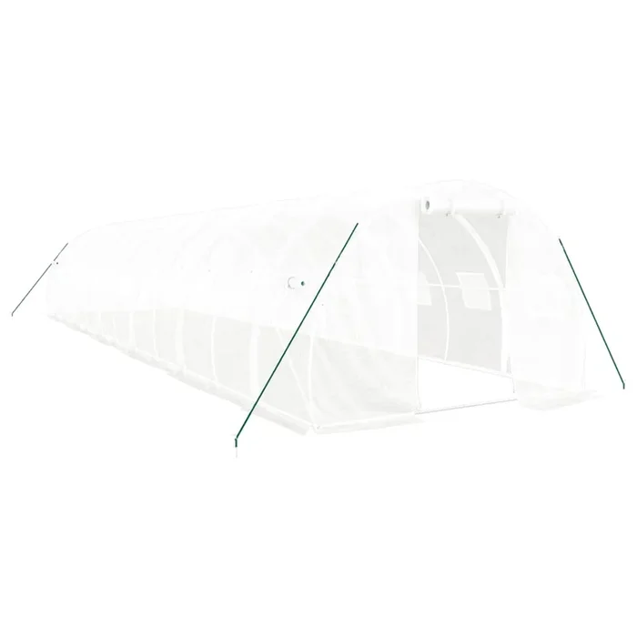 vidaXL Invernadero con estructura de acero blanco 36 m² 12x3x2 m