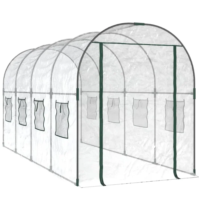 vidaXL Invernadero PVC acero pintado polvo transparente 160x400x190cm