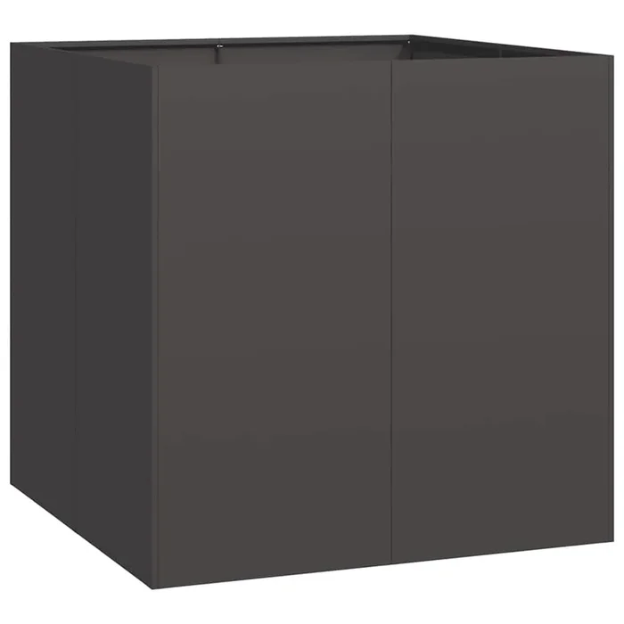 vidaXL Jardinera acero negro 80x80x80 cm