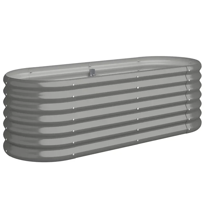 vidaXL Jardinera arriate acero galvanizado gris 114x40x36 cm