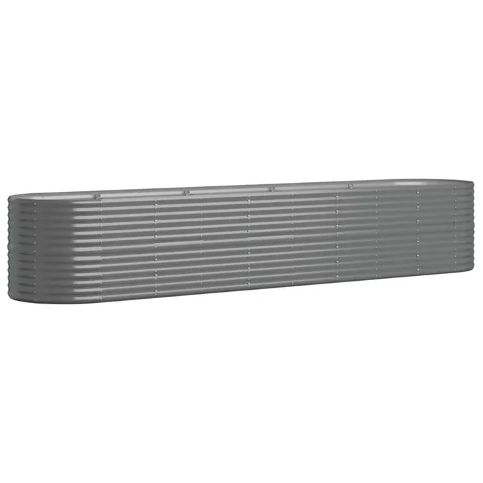 vidaXL Jardinera arriate acero galvanizado gris 368x80x68 cm