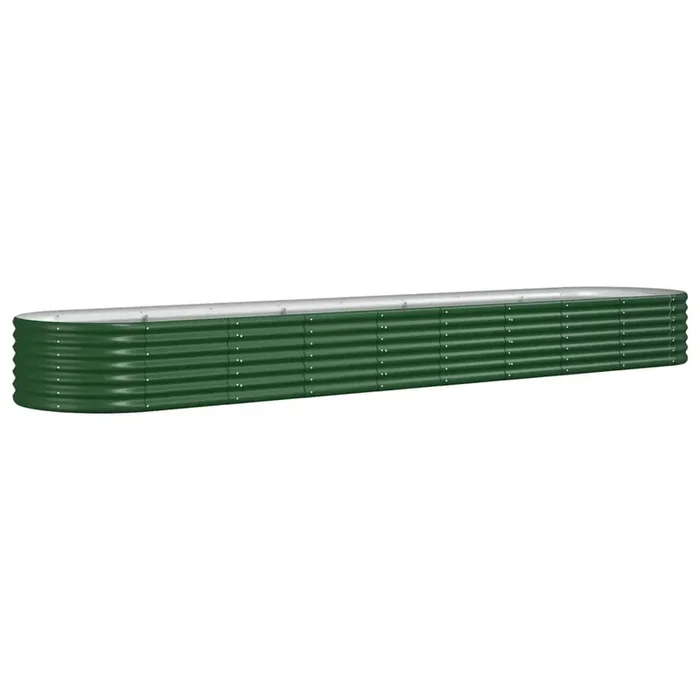 vidaXL Jardinera arriate acero galvanizado verde 368x80x36 cm