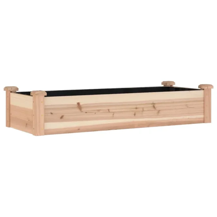 vidaXL Jardinera arriate con forro madera maciza abeto 120x45x25 cm