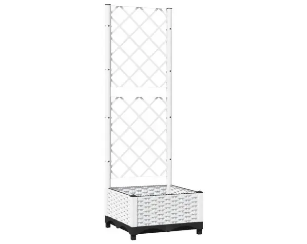 vidaXL jardinera con enrejado pp blanco 40x40x121,5 cm | Brico Depôt Ordine In Blocco