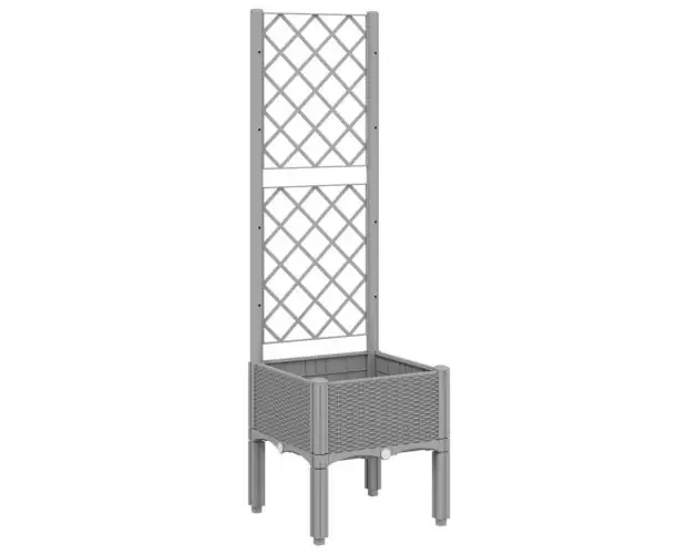 vidaXL jardinera con enrejado pp gris claro 40x40x142 cm | Brico Depôt Ultime Pezzi