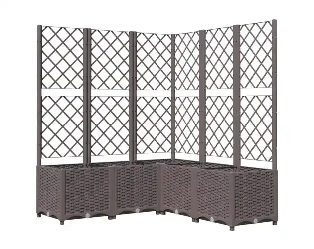 vidaXL jardinera con enrejado pp marrón 120x120x136 cm | Brico Depôt Lusso