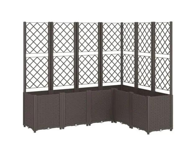 vidaXL jardinera con enrejado pp marrón 160x120x140 cm | Brico Depôt Occasione