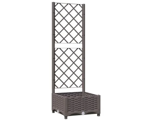 vidaXL jardinera con enrejado pp marrón 40x40x121,5 cm | Brico Depôt Prezzo Basso
