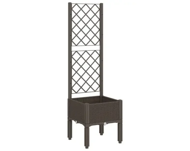vidaXL jardinera con enrejado pp marrón 40x40x142 cm | Brico Depôt Popolare