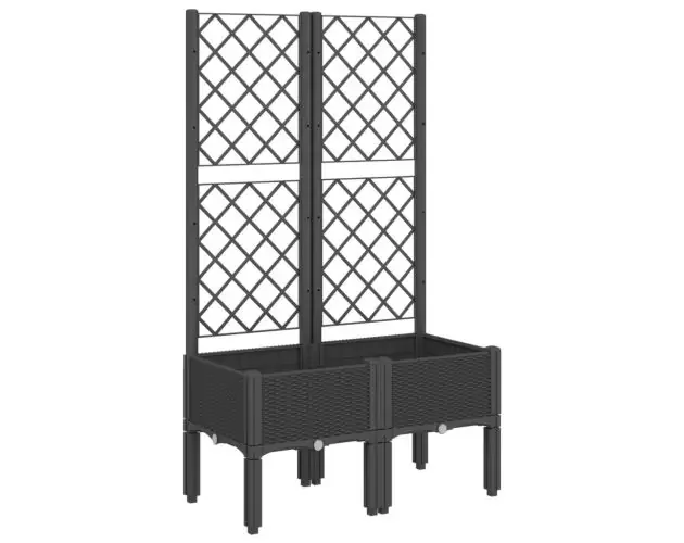 vidaXL jardinera con enrejado pp negro 80x40x142 cm | Brico Depôt Ultimissimo Modello