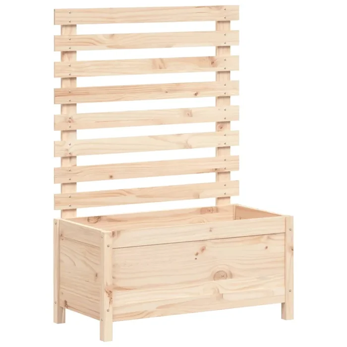 vidaXL Jardinera con estantería madera maciza pino 79×39,5×114 cm