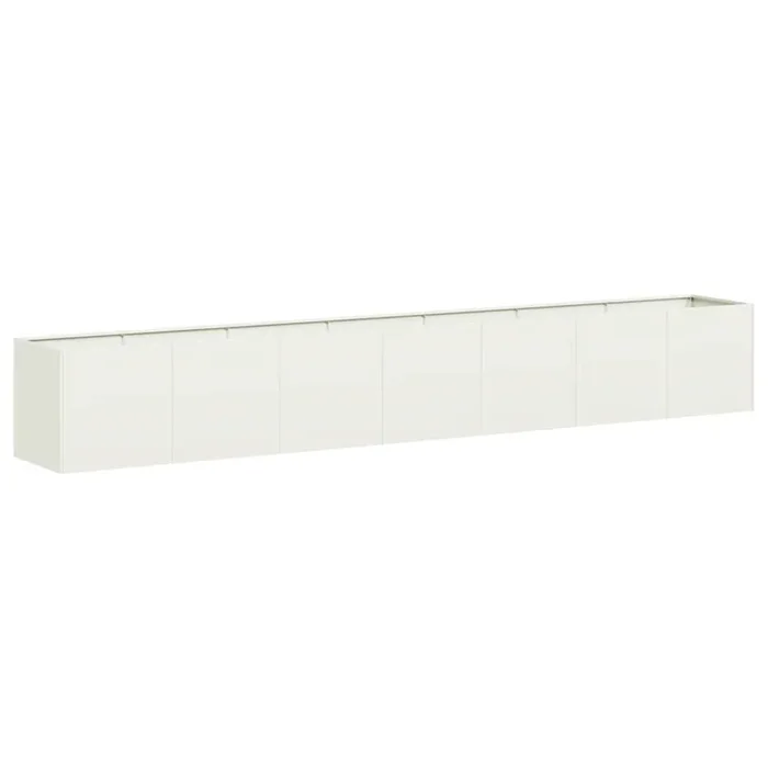 vidaXL Jardinera de acero laminado en frío blanco 280x40x40 cm