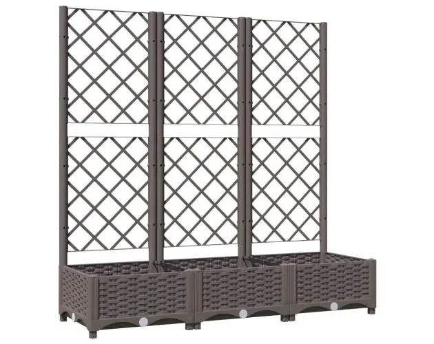 vidaXL jardinera de jardín con enrejado marrón 120x40x121,5 cm pp | Brico Depôt Super Prezzo