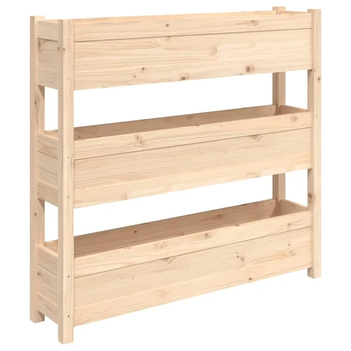 vidaXL Jardinera de madera maciza de pino 112x25x104,5 cm