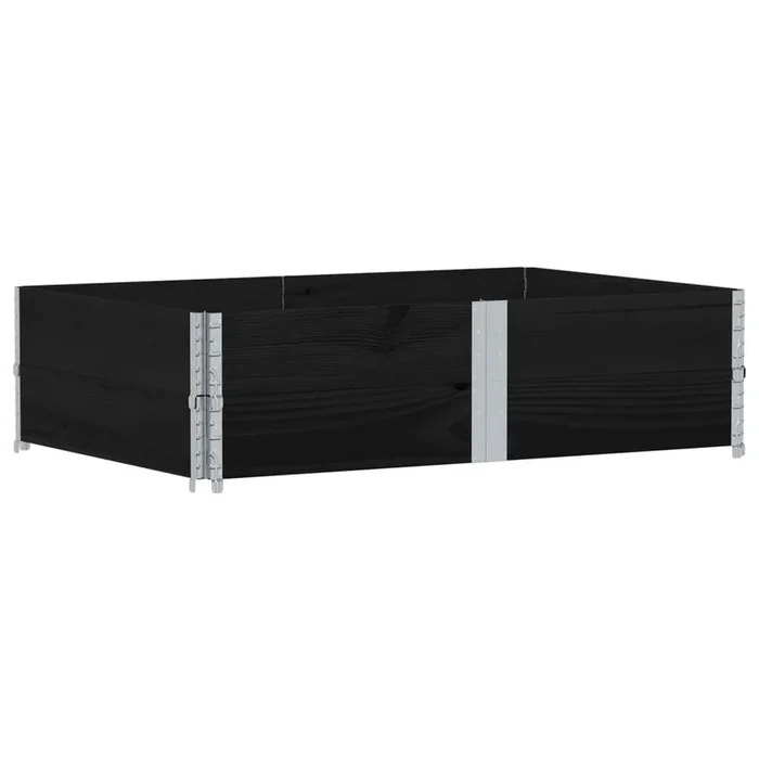 vidaXL Jardinera de madera maciza de pino negra 150×100 cm (2)