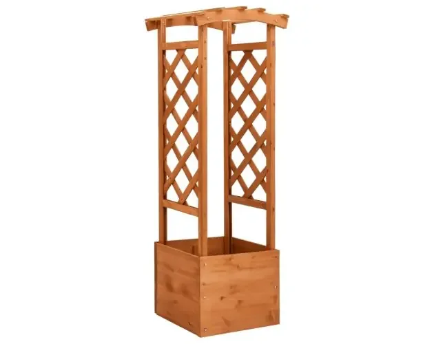 vidaXL jardinera enrejada con arco madera de abeto 49x39x130 cm | Brico Depôt Offerta Speciale