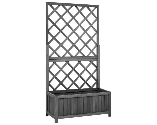 vidaXL jardinera enrejada de jardín madera de abeto negro 70x30x135cm | Brico Depôt Promo Stagionale