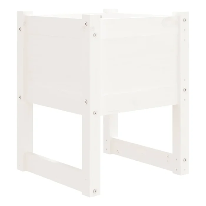 vidaXL Jardinera madera maciza de pino blanco 40x40x52,5 cm