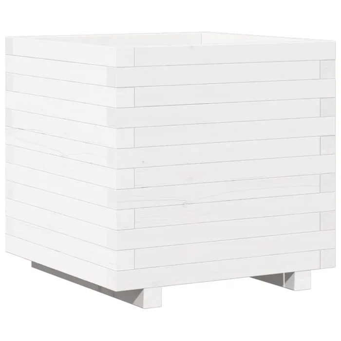vidaXL Jardinera madera maciza de pino blanco 50x50x49,5 cm (2)