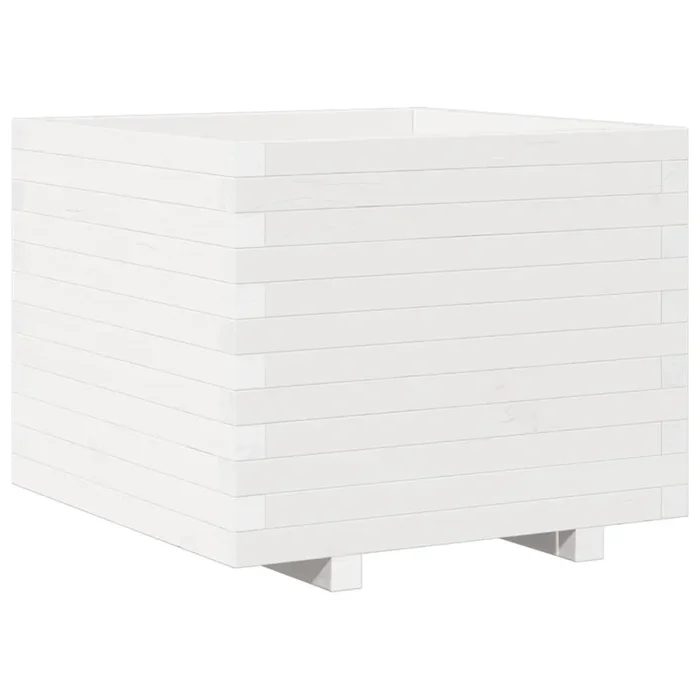 vidaXL Jardinera madera maciza de pino blanco 60x60x49,5 cm (2)
