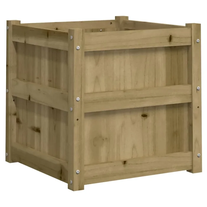 vidaXL Jardinera madera maciza de pino impregnada 50x50x50 cm