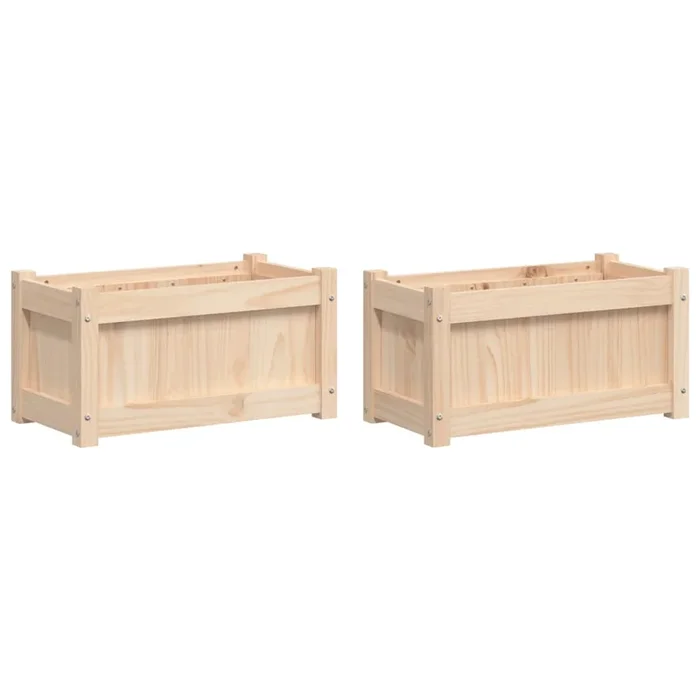 vidaXL Jardineras de exterior 2 unidades madera maciza de pino (3)