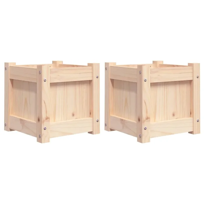 vidaXL Jardineras de exterior 2 unidades madera maciza de pino (7)