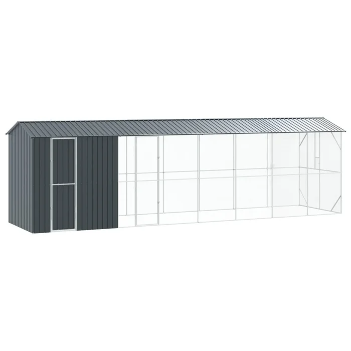 vidaXL Jaula para Aves Antracita 860 x 208 x 247 cm Acero galvanizado