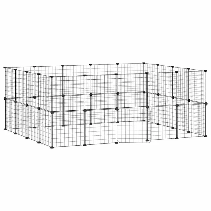 vidaXL Jaula para mascotas de 36 paneles puerta acero negro 35×35 cm (7)