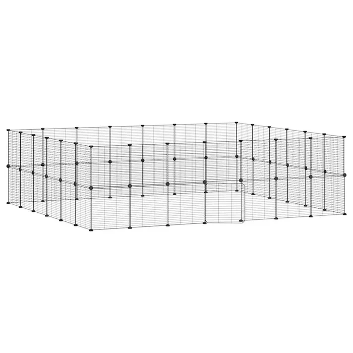 vidaXL Jaula para mascotas de 52 paneles puerta acero negro 35×35 cm (3)