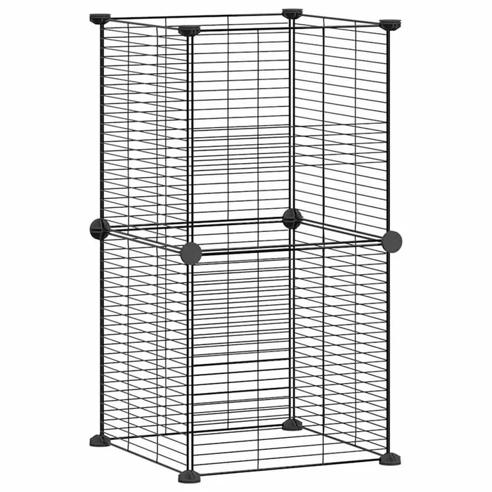 vidaXL Jaula para mascotas de 8 paneles acero negro 35x35cm (4)